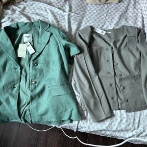 Abercrombie & Fitch Women's Blazer Duo - Teal and Taupe